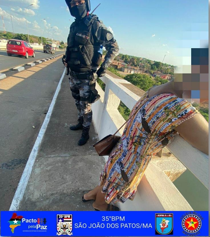 Polícia Militar impede suicídio na ponte que liga as cidades de Barão de Grajaú/MA e Floriano/PI